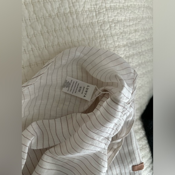 NWOT 🤎🤍 Lunya Resort Linen Silk Romper Jumpsuit Playsuit One Piece - Picture 7 of 9